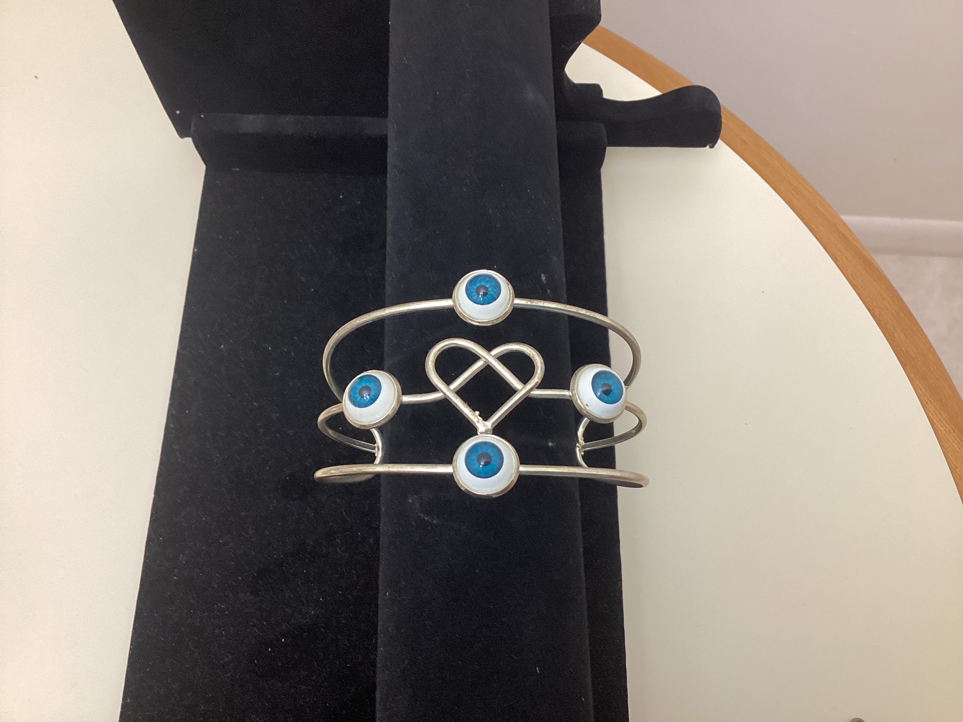 4 Aqua Eye Heart Bracelet