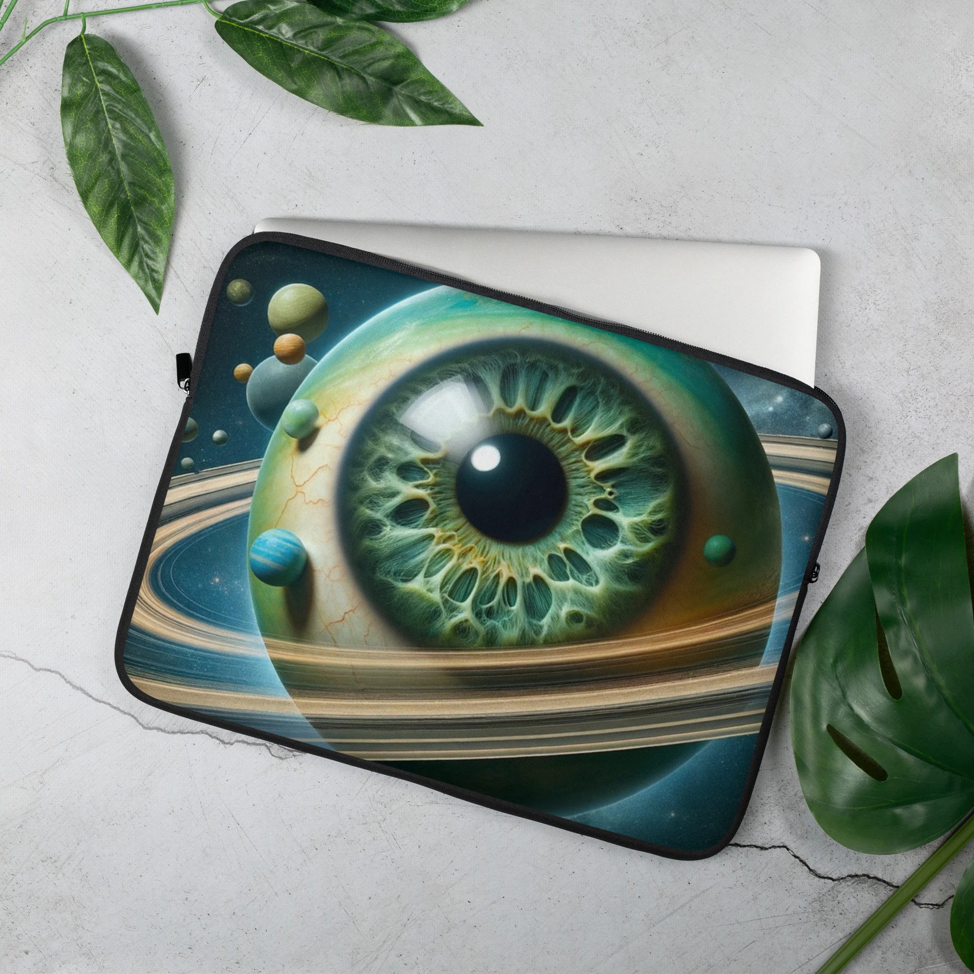 Green Eyeball Planet Laptop Case