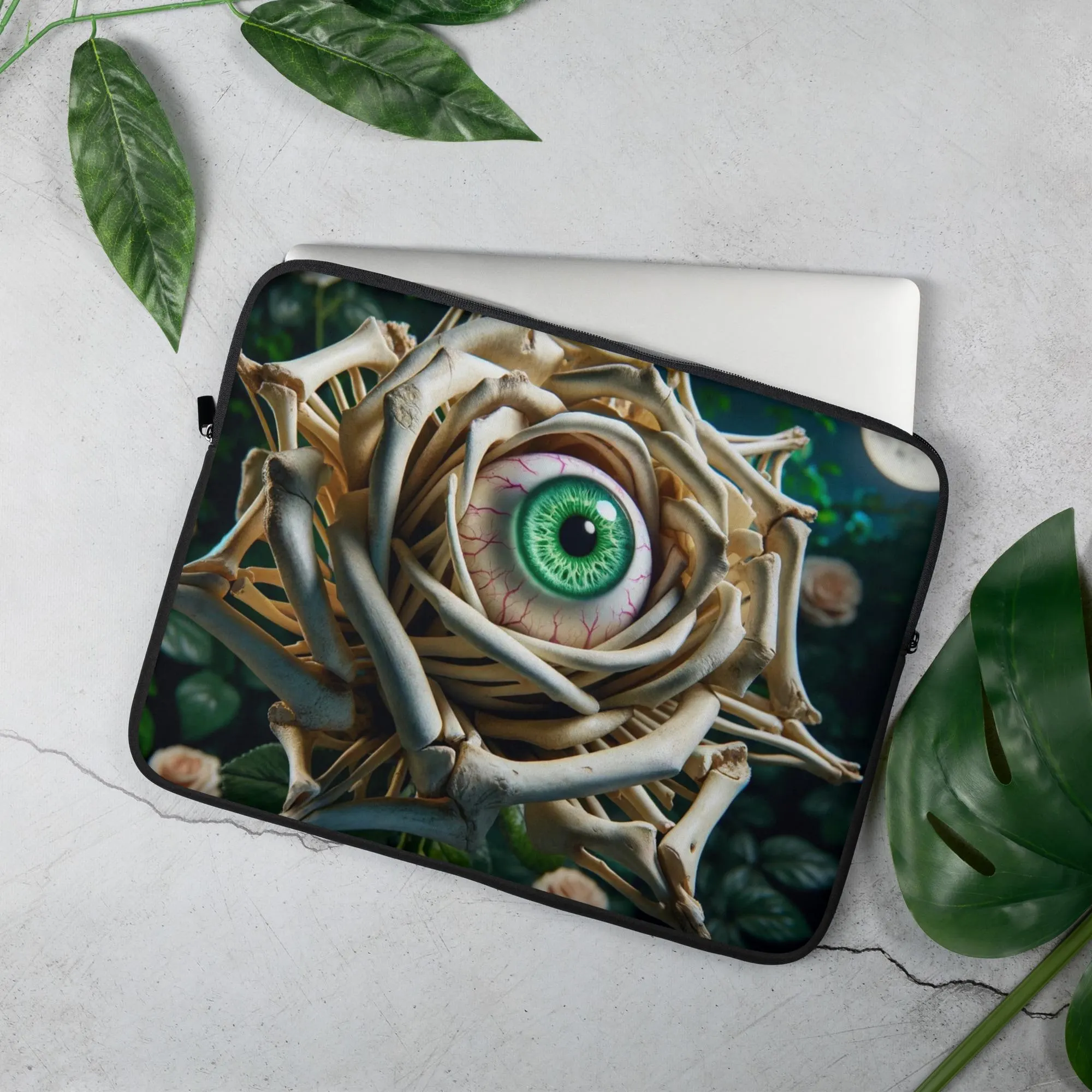 Bone Eyeball Flower Laptop Case