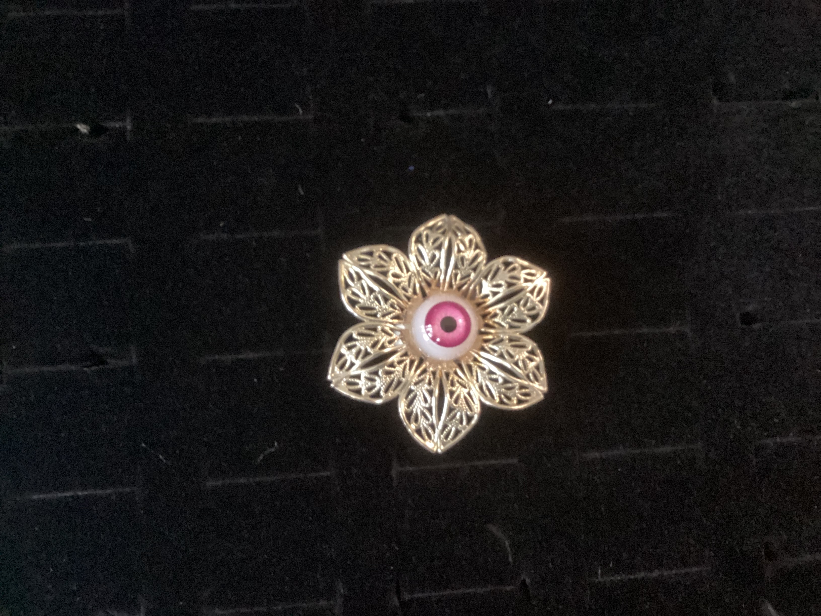 Pink Flower Eye Ring